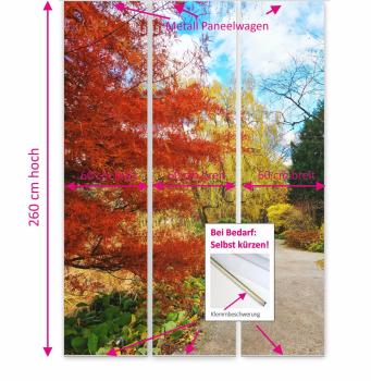 Flächenvorhang Herbstfarbenerlebnis  3er Set, Schiebegardine, Schiebegardinen, blickdicht, Flächenvorhang blickdicht, Schiebevorhang,